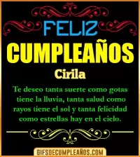GIF Frases de Cumpleaños Cirila